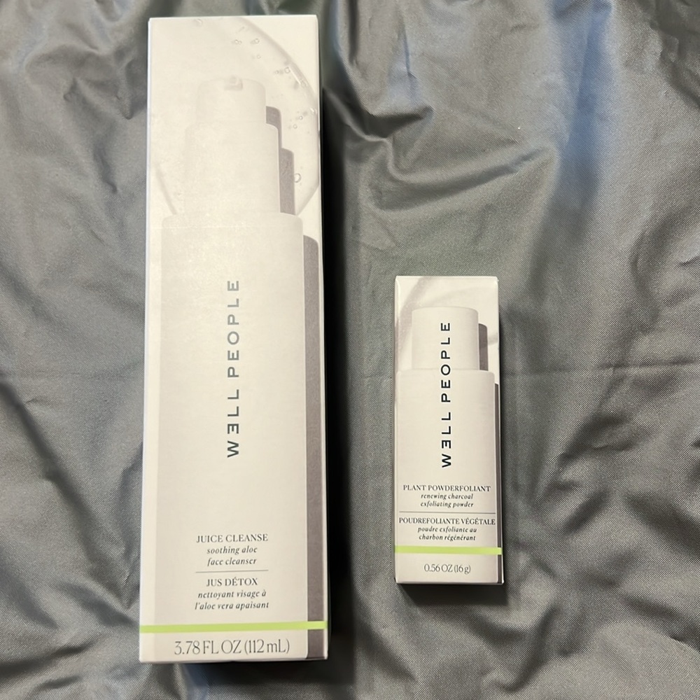 Well People Juice Cleanse Soothing Aloe Face Cleanser and exfoliating powder NEW